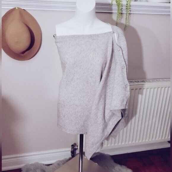 Dean & White 100٪ Premium Pure Cashmere Multi Way Two Sided Button Opening Shawl - Picture 1 of 15